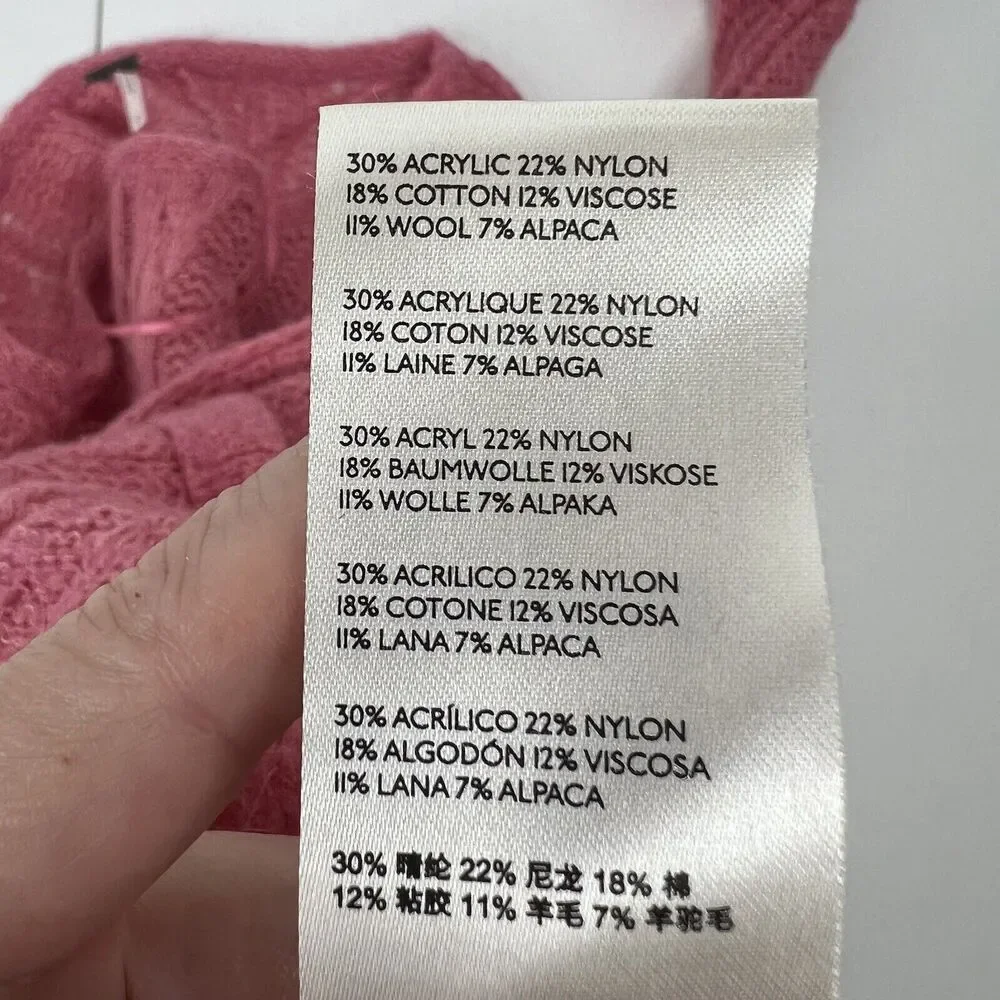 Free‎ People Sz S Sweater Angel Soft Wool Blend Lightweight Knit Bubble Gum Pink
